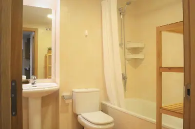 Un baño de Apartament acollidor amb una gran llar de foc by RURAL D'ÀNEU
