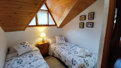 Cama o camas de una habitación en APARTAMENTO MUY CÉNTRICO con VISTAS - El Niuet de Sort