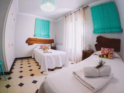 Cama o camas de una habitación en Casa Rural Cal Xamora