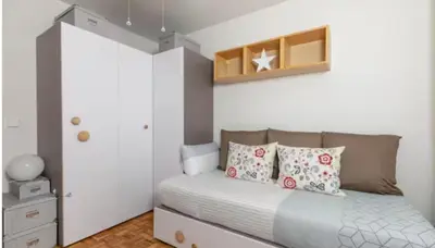 Cama o camas de una habitación en Urban Vedruna