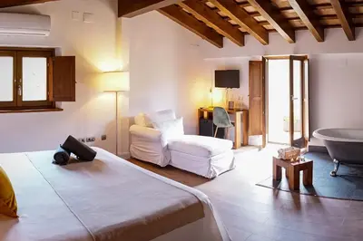 Cama o camas de una habitación en Hotel Mas Mariassa