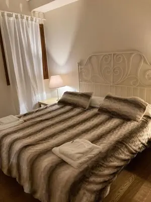 Cama o camas de una habitación en Apartamento un dormitorio Los Altos de Escarrilla, FORMIGAL-PANTICOSA