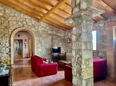 Zona de estar de Casa Rural Mas de les Àligues