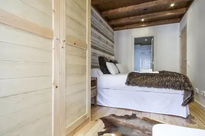 Cama o camas de una habitación en Luderna - Apartamento Val de Ruda A19 de Saumet