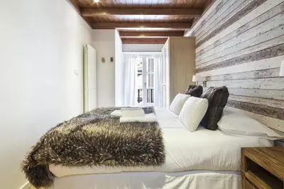 Cama o camas de una habitación en Luderna - Apartamento Val de Ruda A19 de Saumet