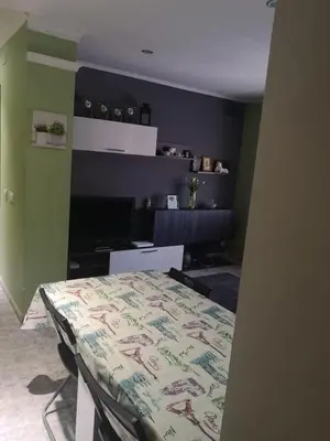 Zona de estar de Apartamento Duartes en Barbastro vistas al pirineo
