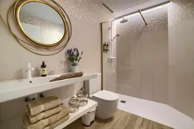 Un baño de Apartamento rural Las Cañas Esencia de Bardenas