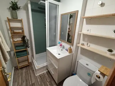Un baño de Bonito y luminoso apartamento con wifi y chimenea Aizú - Villanúa