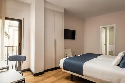 Cama o camas de una habitación en Hotel Don Jaime 54