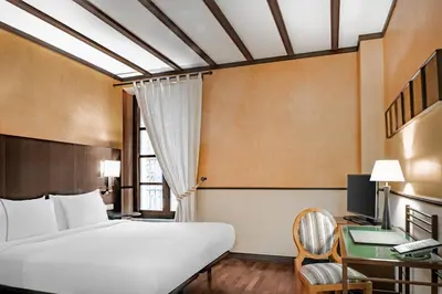 Cama o camas de una habitación en AC Hotel Ciudad de Tudela by Marriott