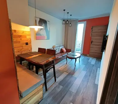 Zona de estar de Cal Perico, apartamento para turistas y escaladores