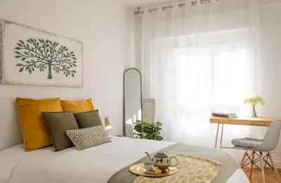 Cama o camas de una habitación en Avda Pamplona Hospitales Universidad