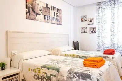 Cama o camas de una habitación en Apartamento Saioa