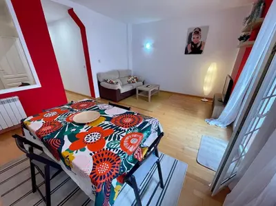Cama o camas de una habitación en Acogedor apartamento en Zaragoza