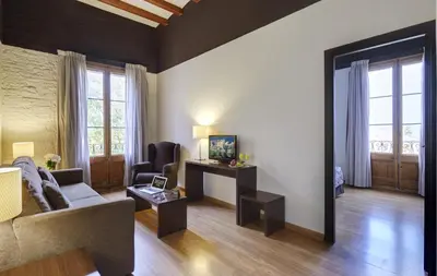 Una televisión o centro de entretenimiento en Hotel Rural y Apartamentos Villa Engracia