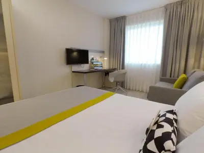 Cama o camas de una habitación en Holiday Inn Express Pamplona by IHG