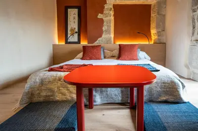 Cama o camas de una habitación en Hotel japonès Puigpinós