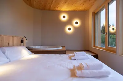 Cama o camas de una habitación en Casa amb jacuzzi privat, Cal Rossa