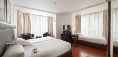 Cama o camas de una habitación en Hotel Yoldi