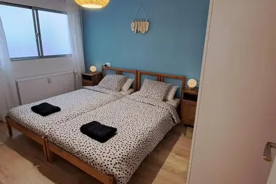 Cama o camas de una habitación en Piso acogedor en los Pirineos