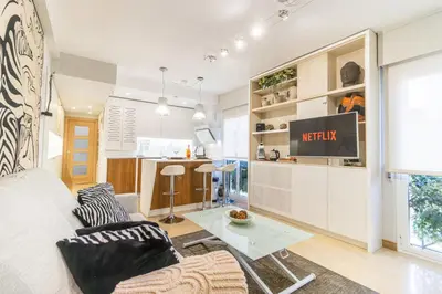 Una cocina o zona de cocina en Acogedor apartamento con acabados primera calidad