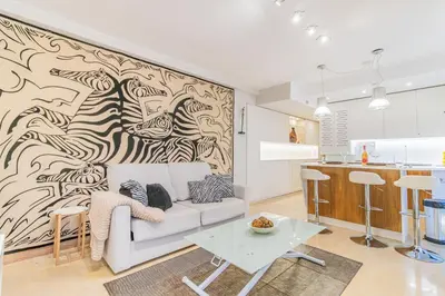 Zona de estar de Acogedor apartamento con acabados primera calidad