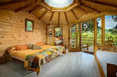 Cama o camas de una habitación en Agroturismo Mari Cruz