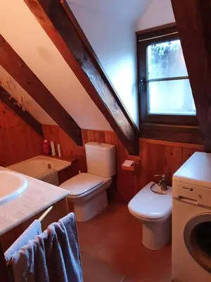 Un baño de Acogedor apartamento de montaña con jardín y piscina - VU-HUESCA-23-182