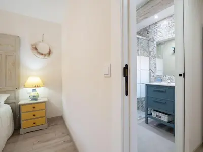 Cama o camas de una habitación en Casa Rural El Moradel Añon